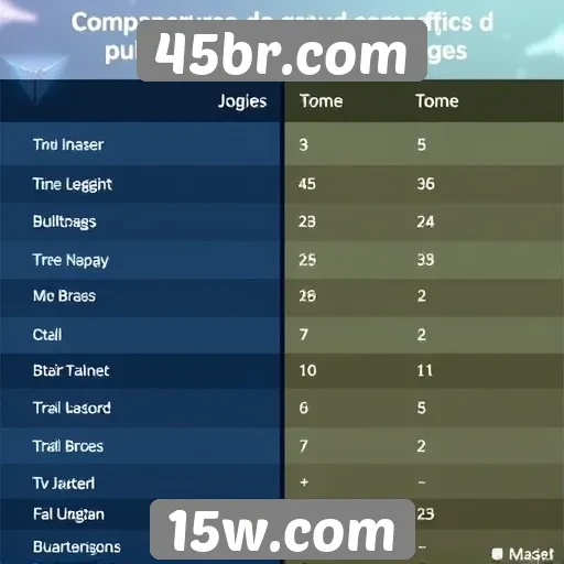 Comparativo de gráficos entre jogos do 45br.com